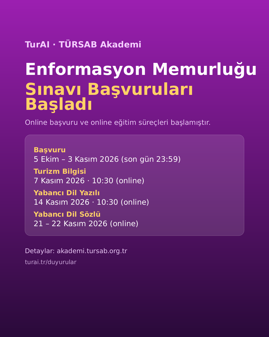 Enformasyon Memurluğu Sınavı Başvuruları Başladı