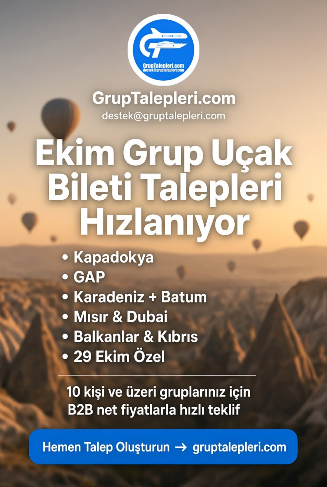 Ekim Ayı Grup Uçak Bileti Talepleri