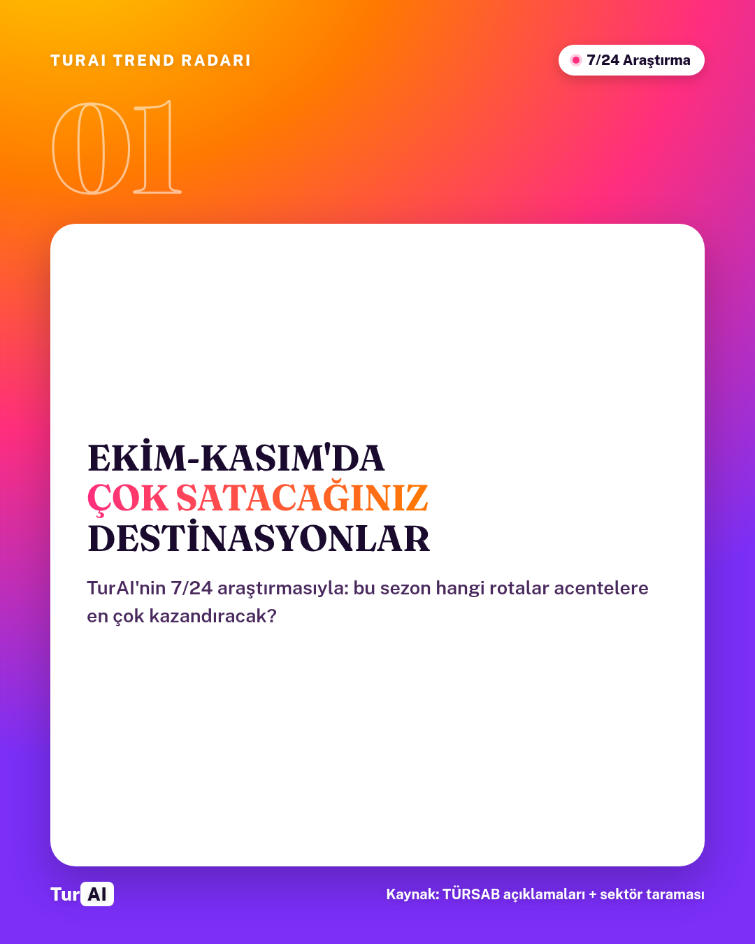 Ekim-Kasım'da Çok Satacağınız Destinasyonlar