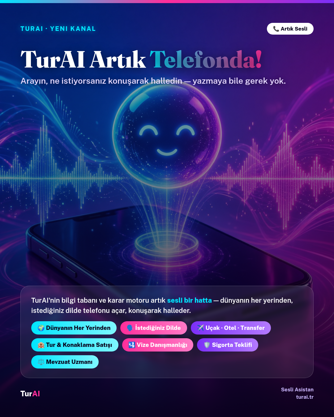 TurAI artık telefonda — sesli asistan